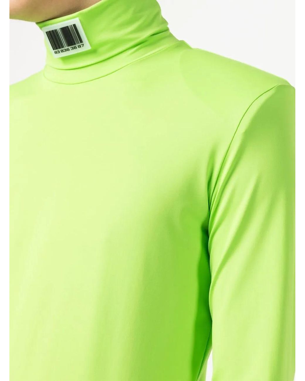 VTMNTS Green Barcode Turtleneck Jumper for men