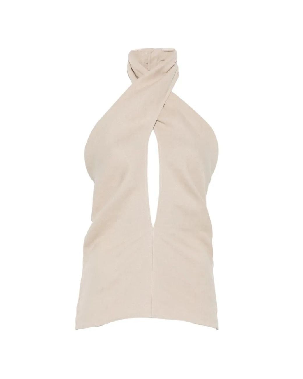 Magda Butrym White Halterneck Blouse