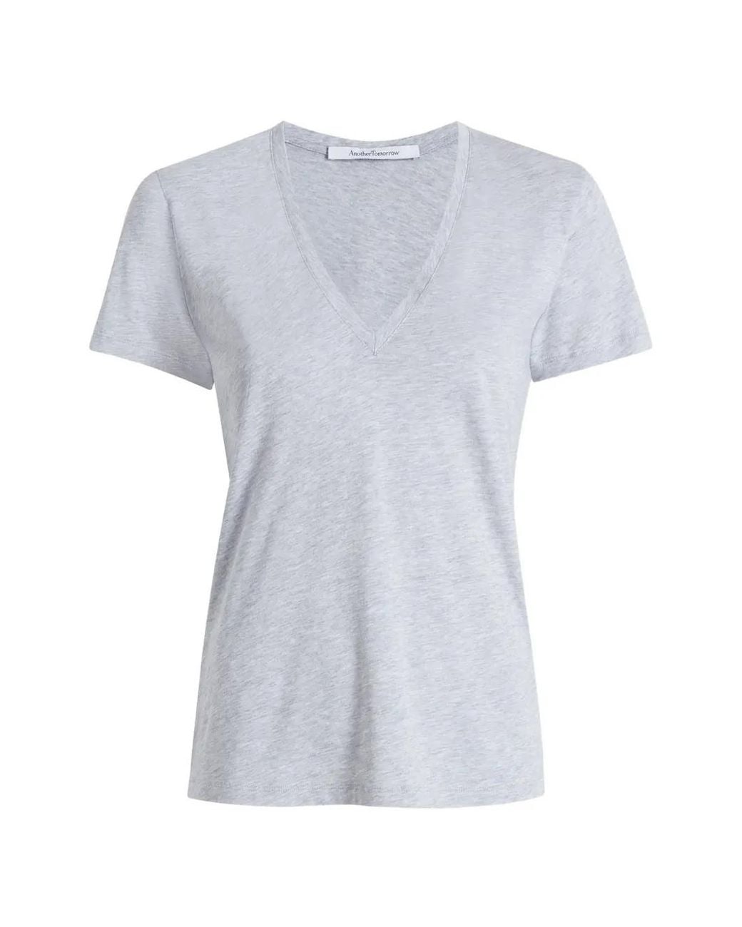 Another Tomorrow White V-Neck T-Shirt