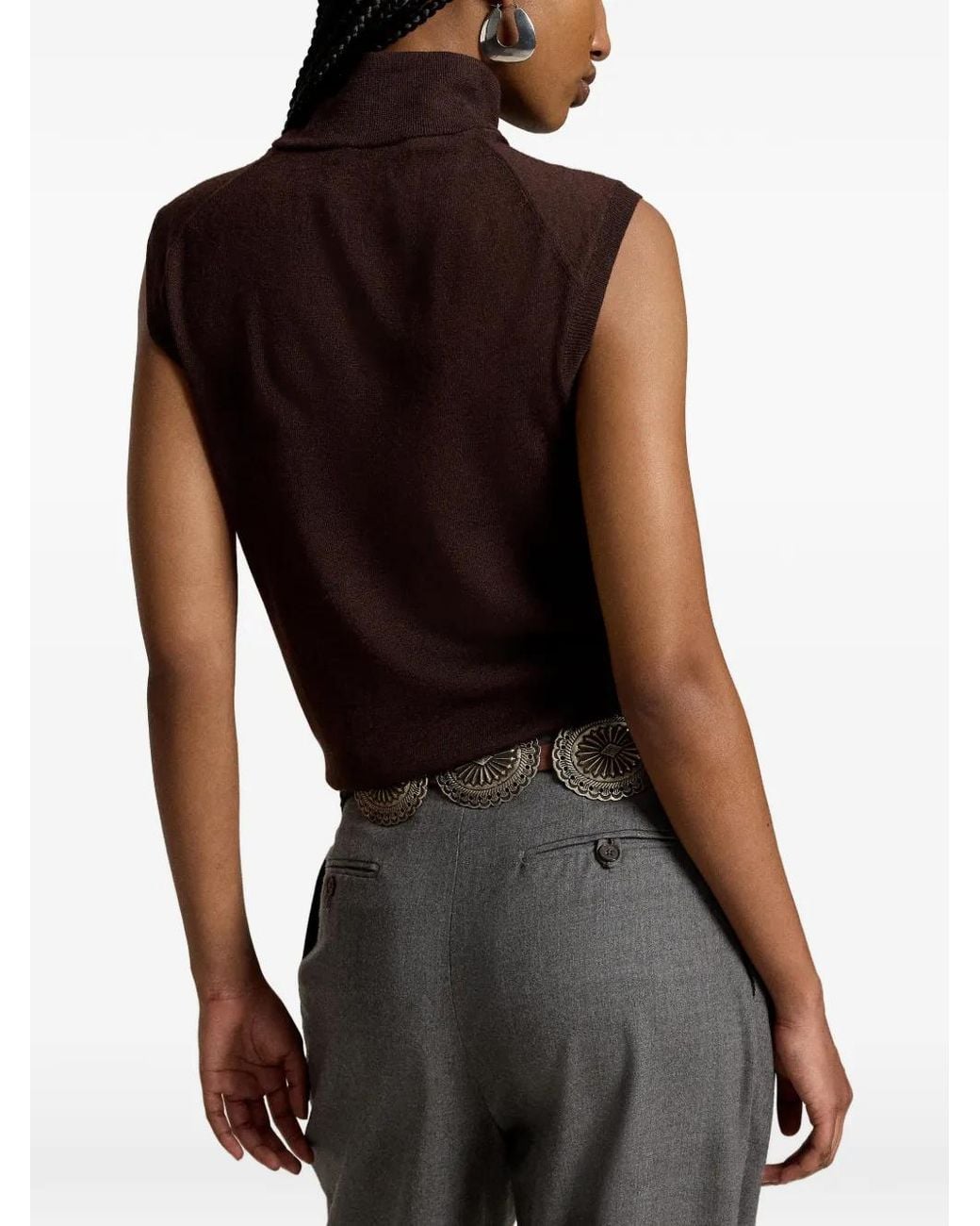 Polo Ralph Lauren Purple Roll-Neck Sleeveless Top