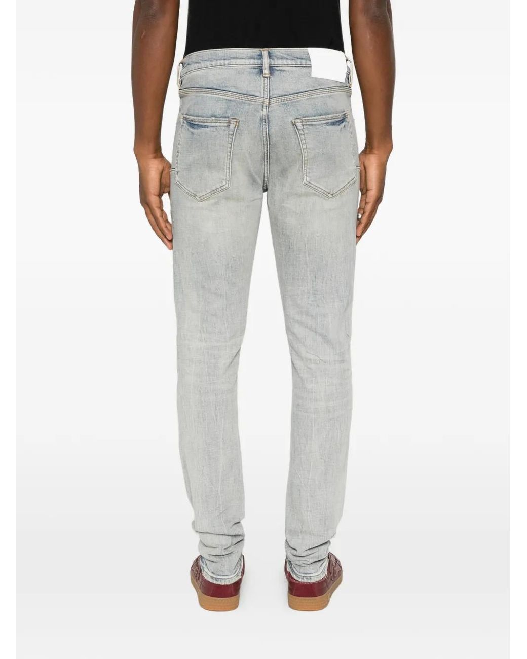 Purple Brand Gray Faded Slim-Fit Jeans for men