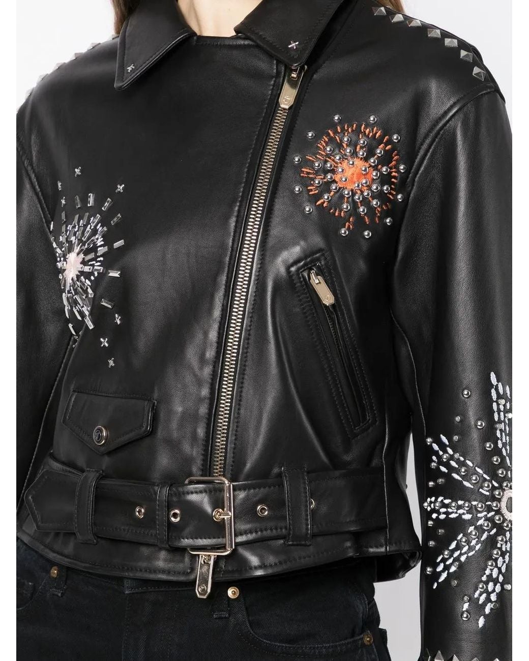 Temperley London Black Zipped Biker Jacket