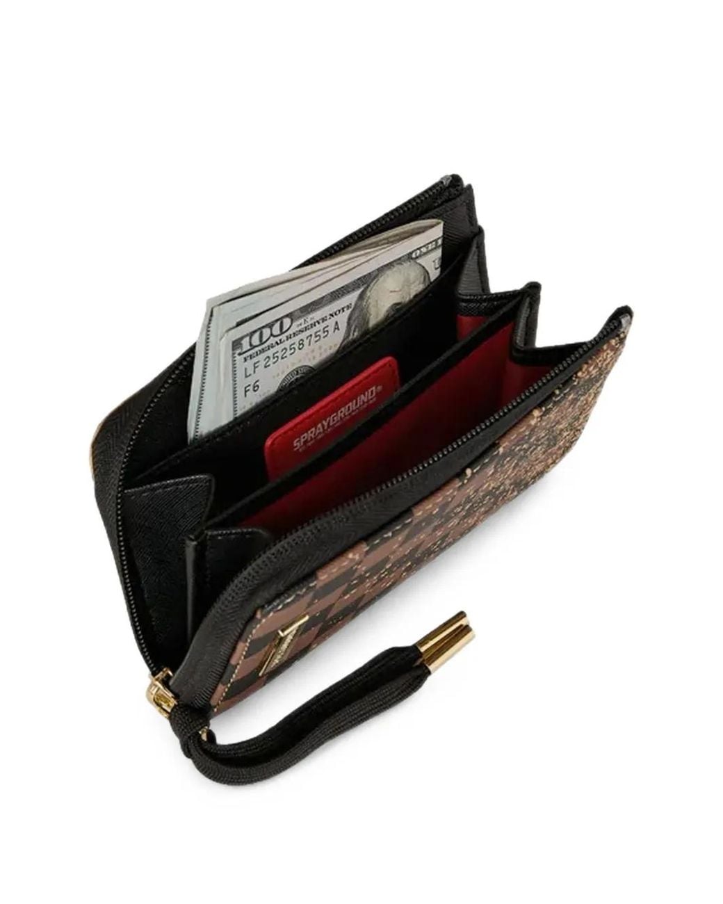 Sprayground Black Henny Spritz Shark-Embossed Wallet for men