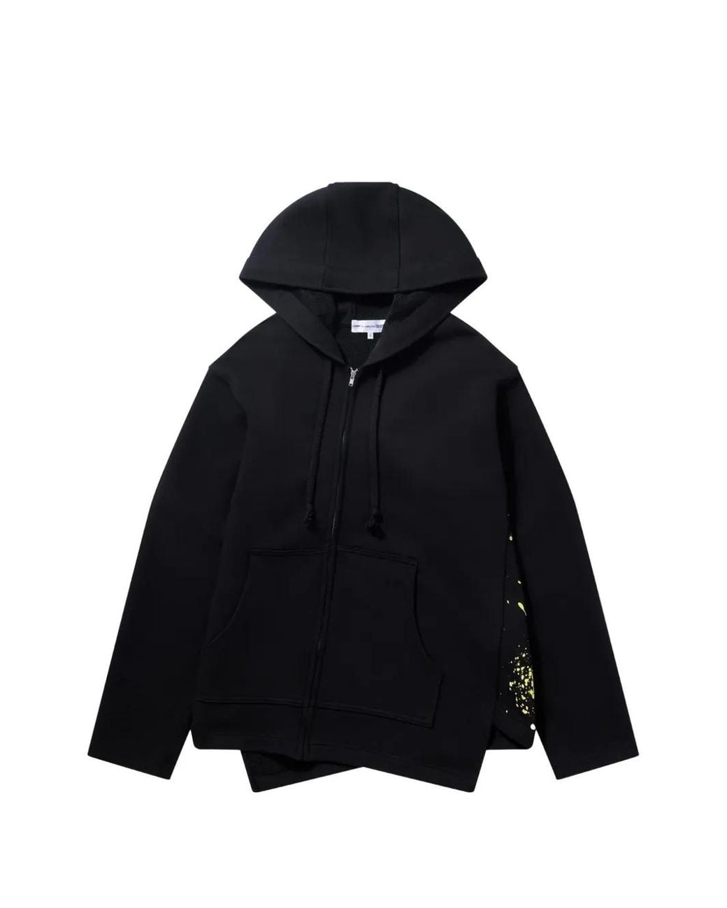Comme des Garçons Black Paint-Splatter Asymmetric Hoodie for men