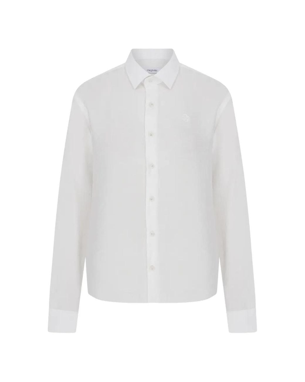 MEGUSTA White Logo-Embroidered Long-Sleeve Shirt for men
