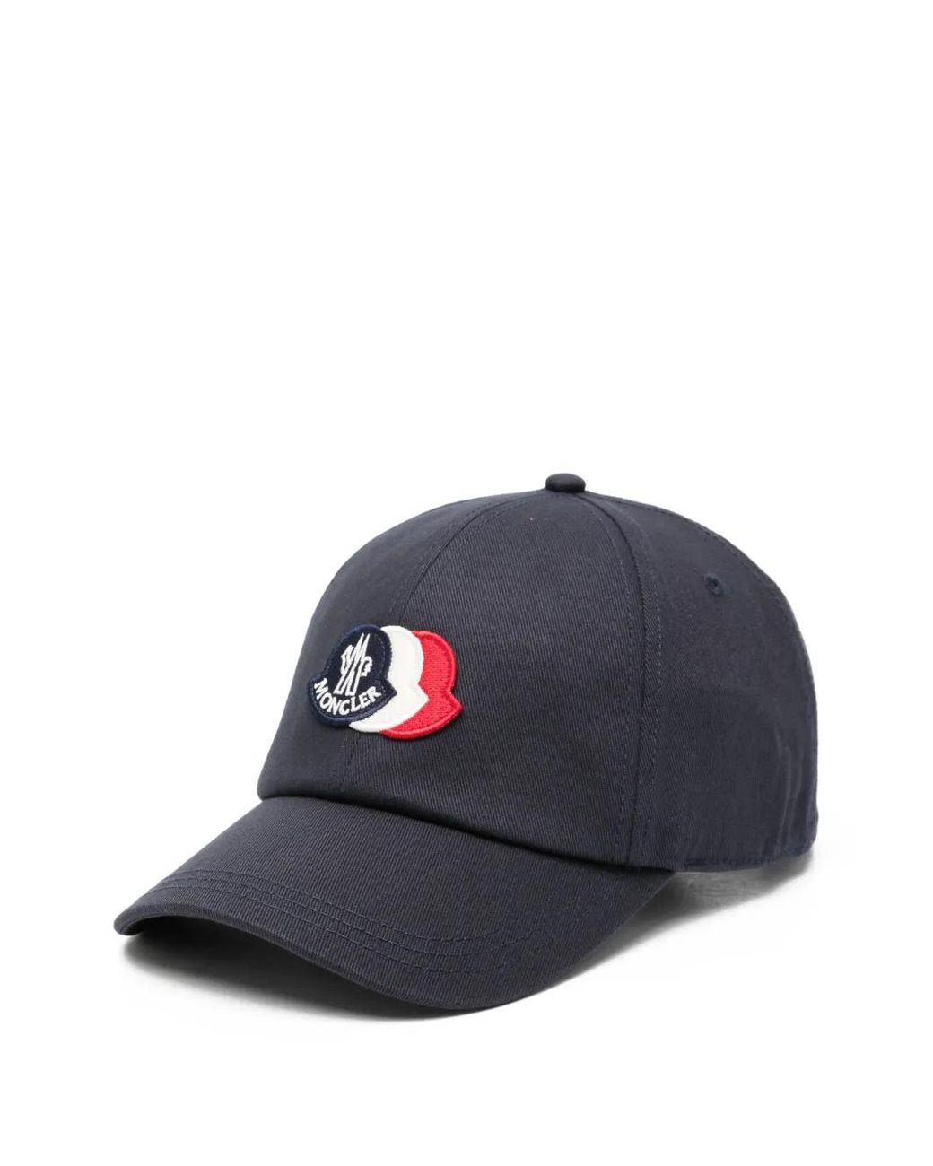 Moncler Blue Logo-Patch Cotton Baseball Cap