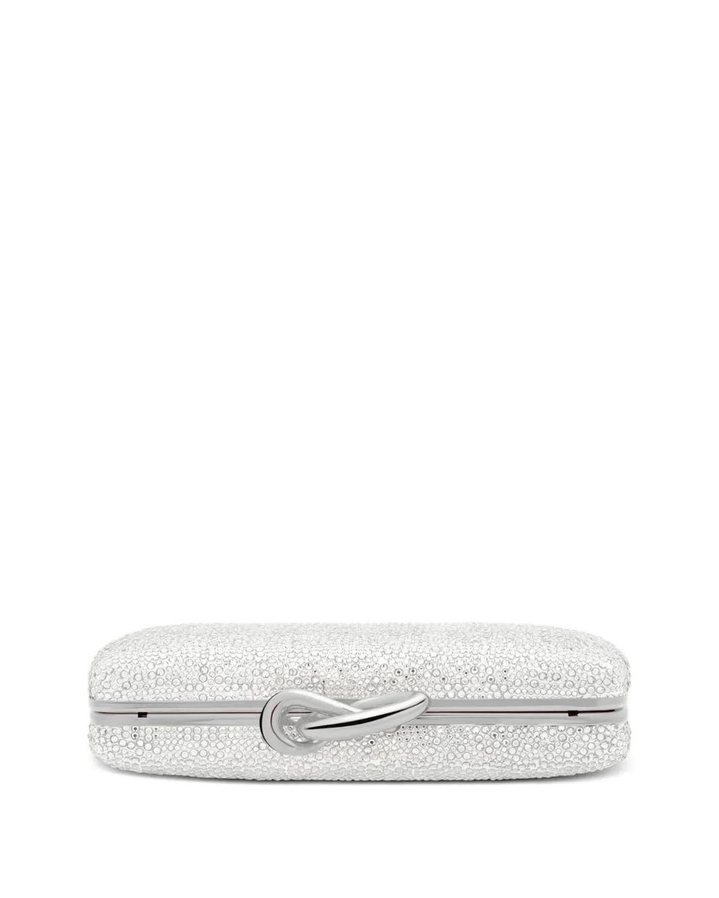 Oscar de la Renta White Crystal-Embellishment Clutch Bag