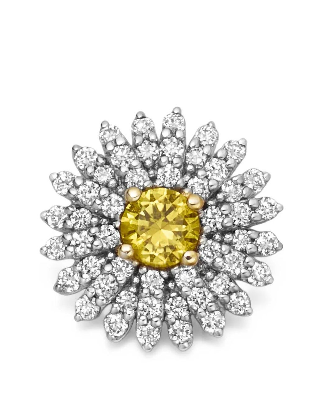 Loquet London Gray Diamond And Sapphire Daisy Charm