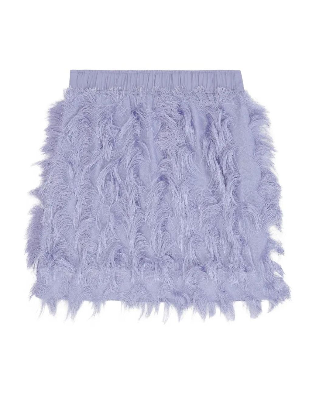Ganni Purple Fringe Mesh Skirt