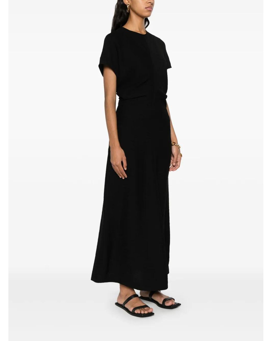 knee length dresses for ladies Toteme Slouch Waist Dress Cream