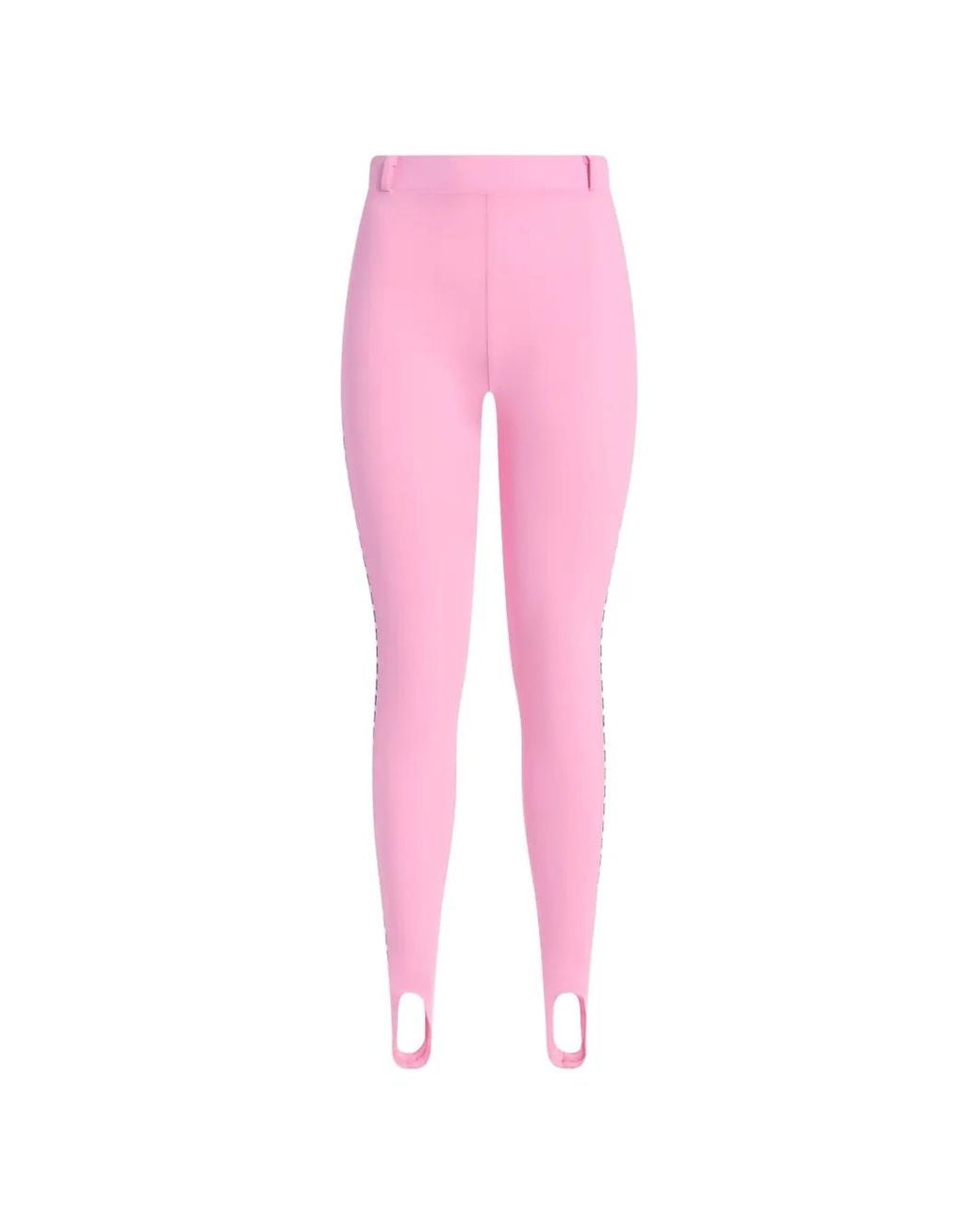 Moschino Pink Logo-Tape Stirrup Leggings