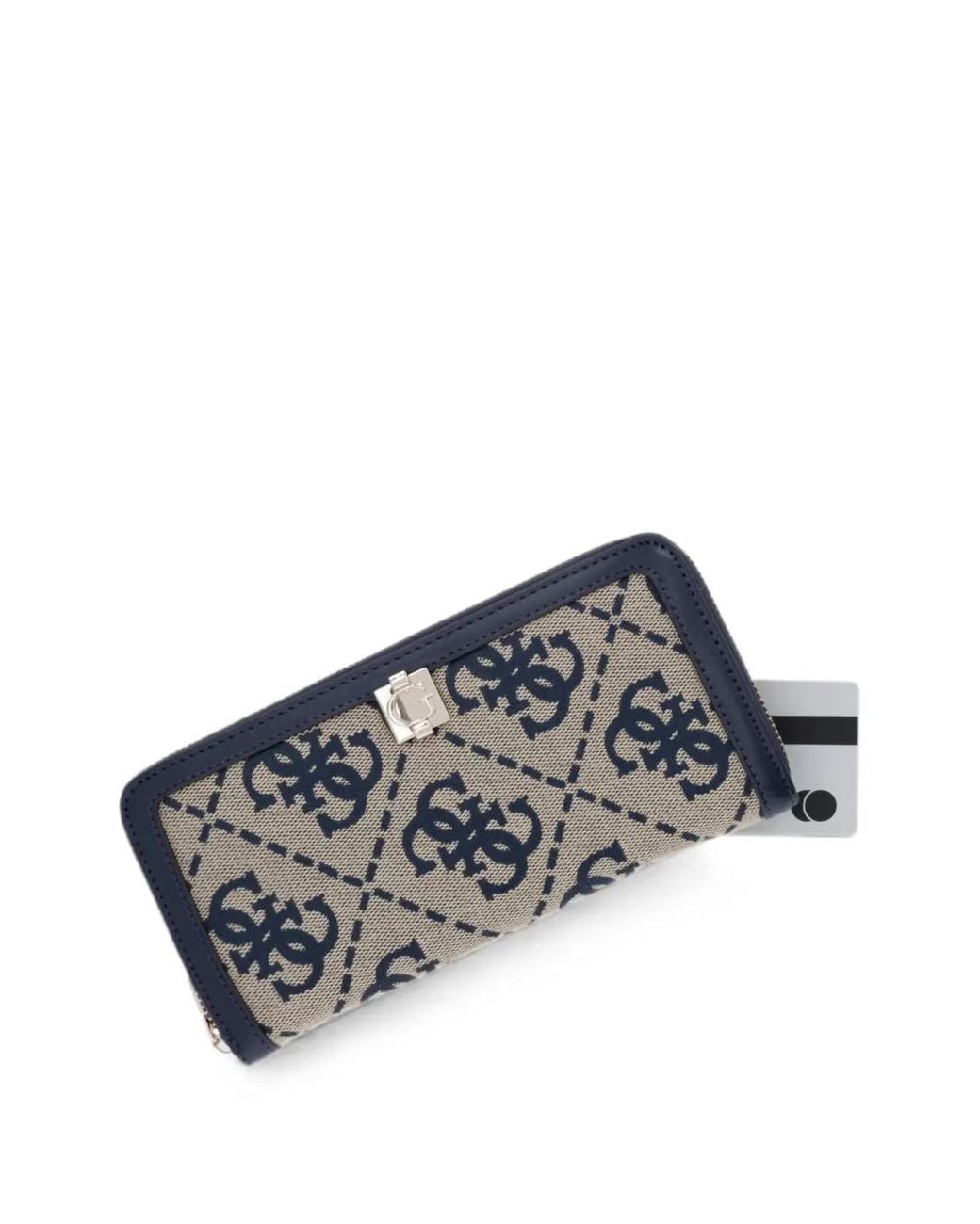 Guess Gray Audrey Monogram-Print Wallet
