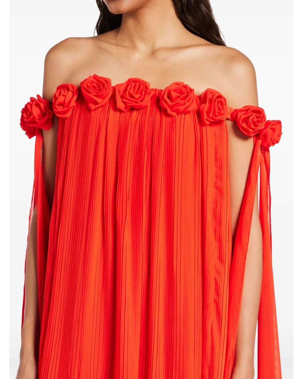 LEO LIN Camilla Draped Gown in Red | Lyst