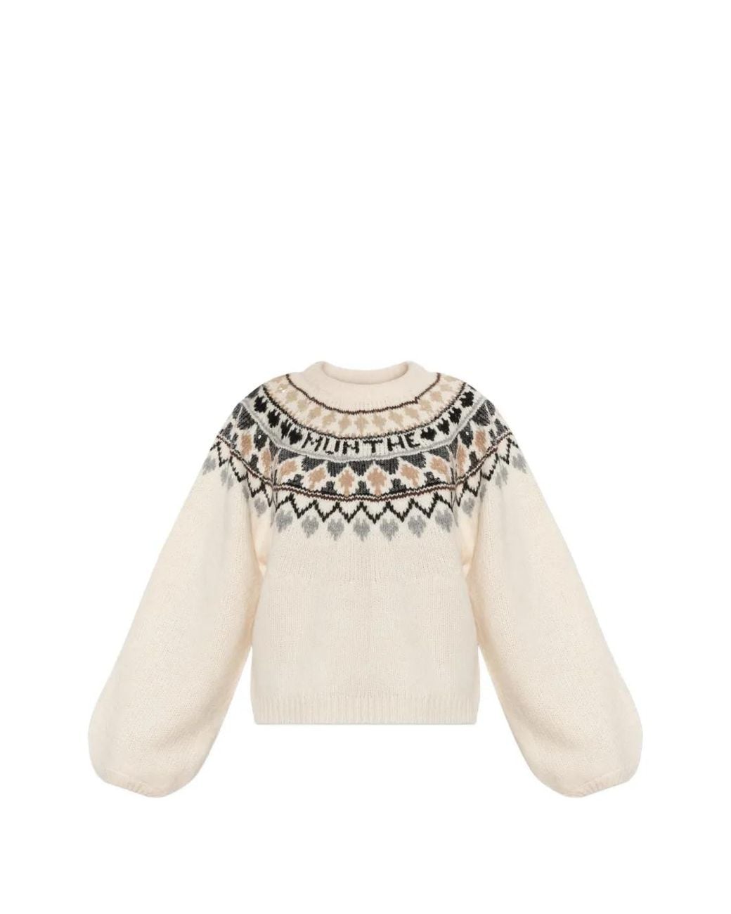 Munthe White Vaffie Sequin-Embellished Patterned Sweater