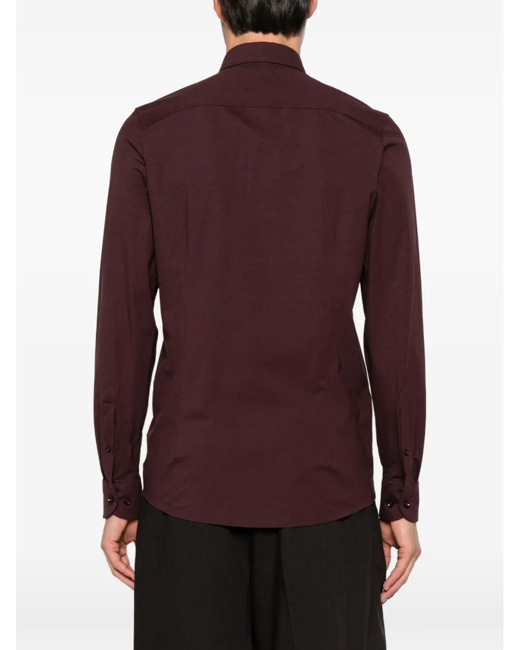 Olymp Purple Long-Sleeve Button-Down Shirt for men