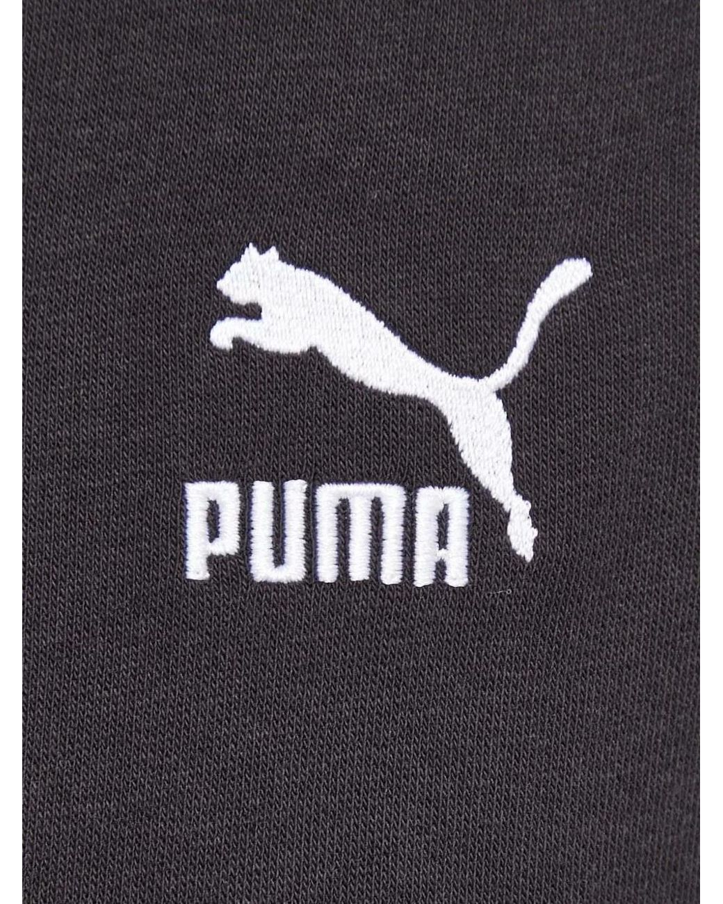 PUMA Black Logo-Embroidered Drawstring Hoodie