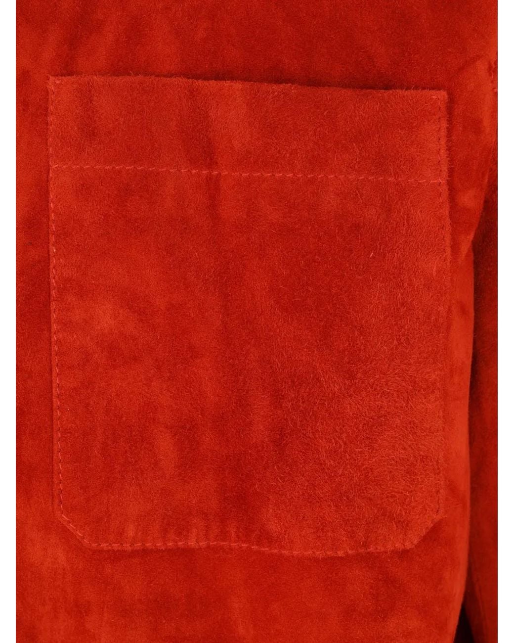 Valentino Garavani Red Button-Fastening Suede Jacket for men