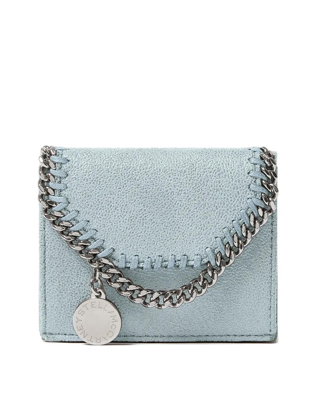 Stella McCartney Blue Falabella Chain-Trim Wallet