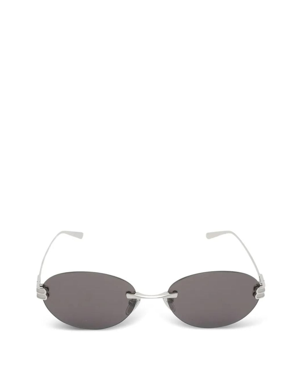 Balenciaga Metallic Gossip Oval Af Sunglasses