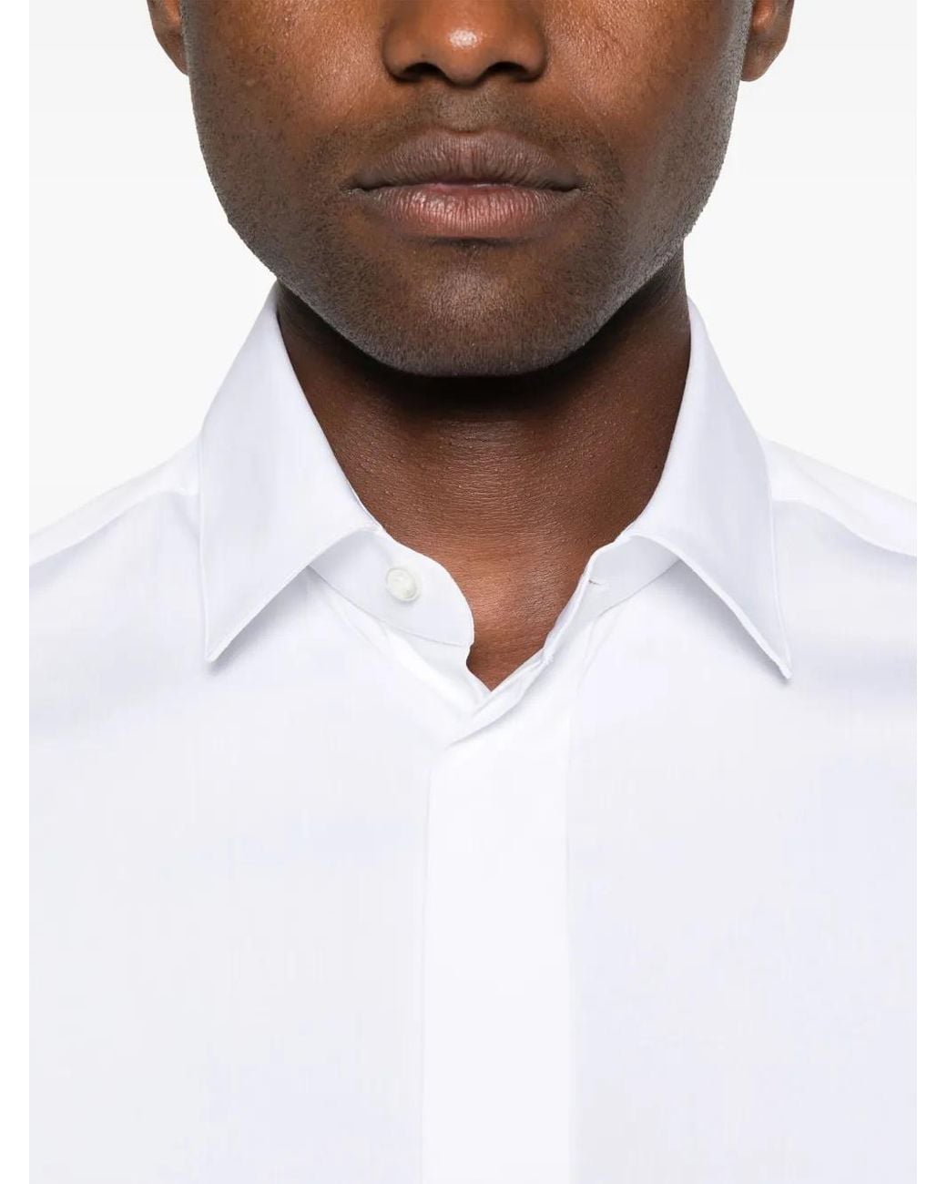 Mazzarelli White Cotton-Blend Shirt for men