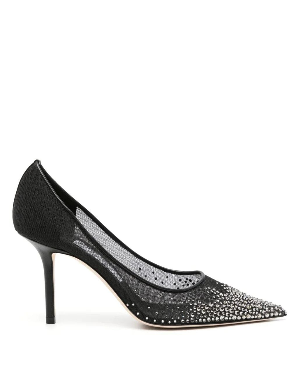 Jimmy Choo Black Love 85 Crystal Embellished Pumps