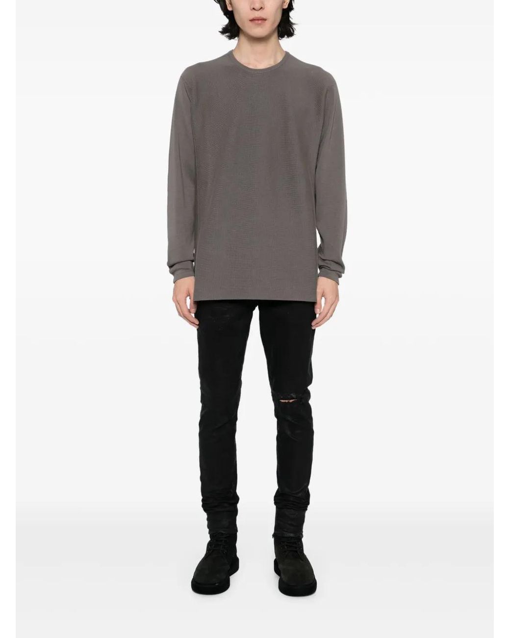 Label Under Construction Brown Crew-Neck Jumper for men