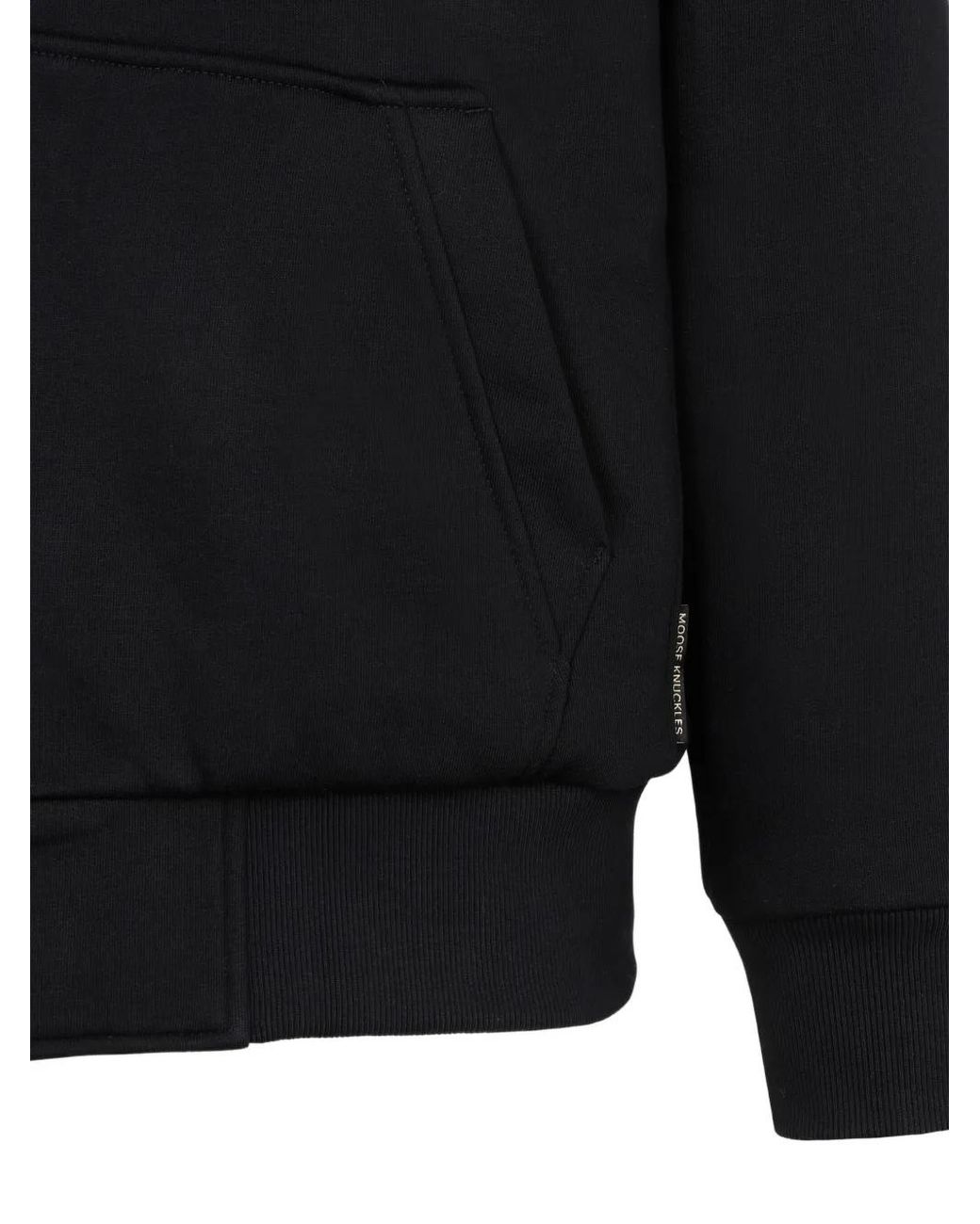 Moose Knuckles Black Hooded Zip-Up Jacket for men