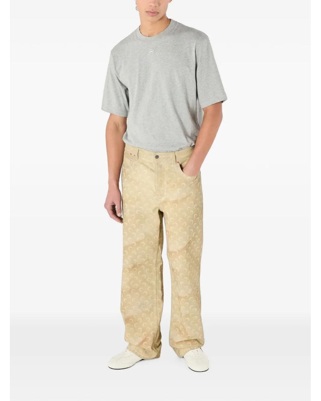 MARINE SERRE Natural Crescent Moon Straight Jeans for men