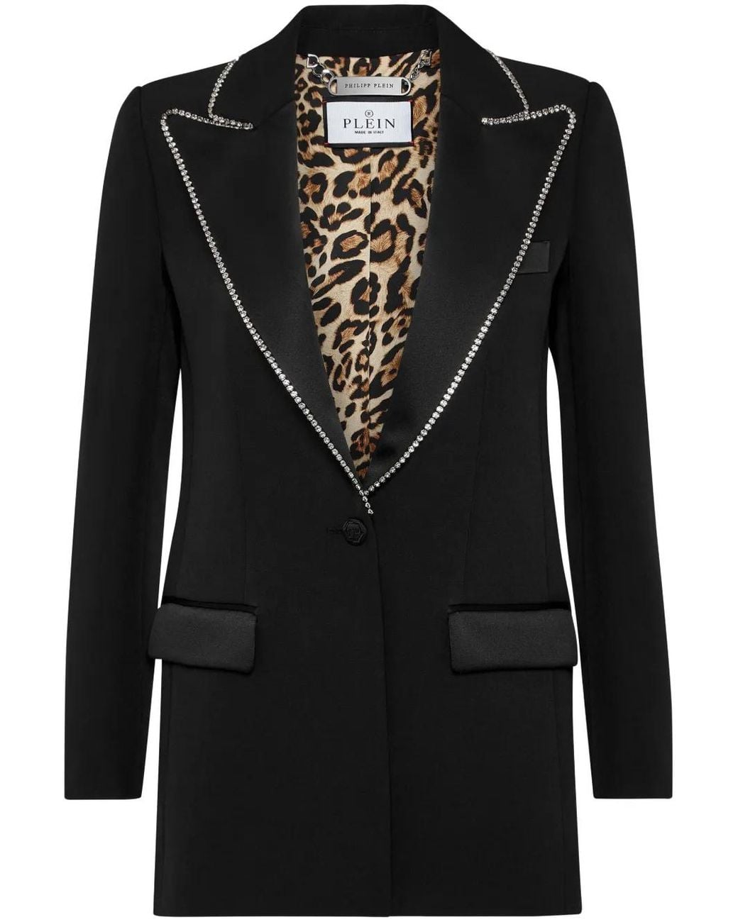 Philipp Plein Black Crystal-Embellished Blazer