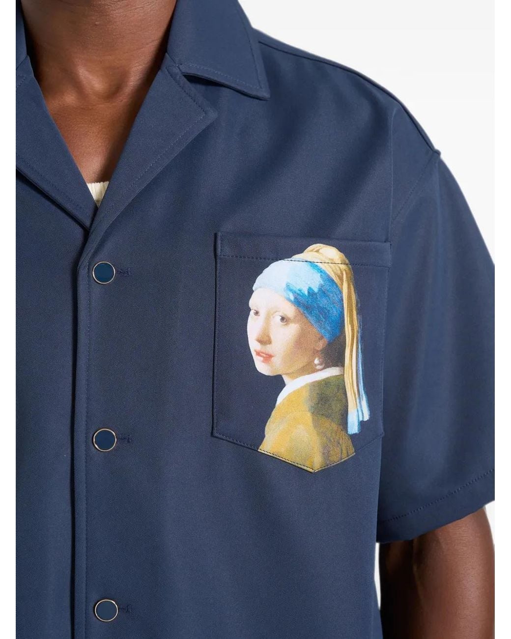 Manière De Voir Blue Stephane "A Girl With A Pearl Earring" Boxy Shirt for men
