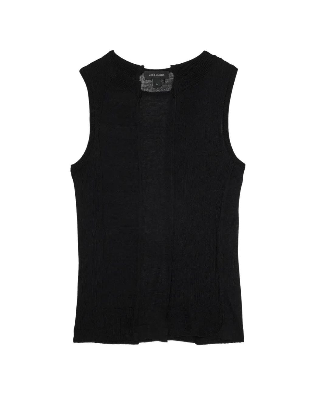 Marc Jacobs Black Sheer-Panelled Knit Tank Top