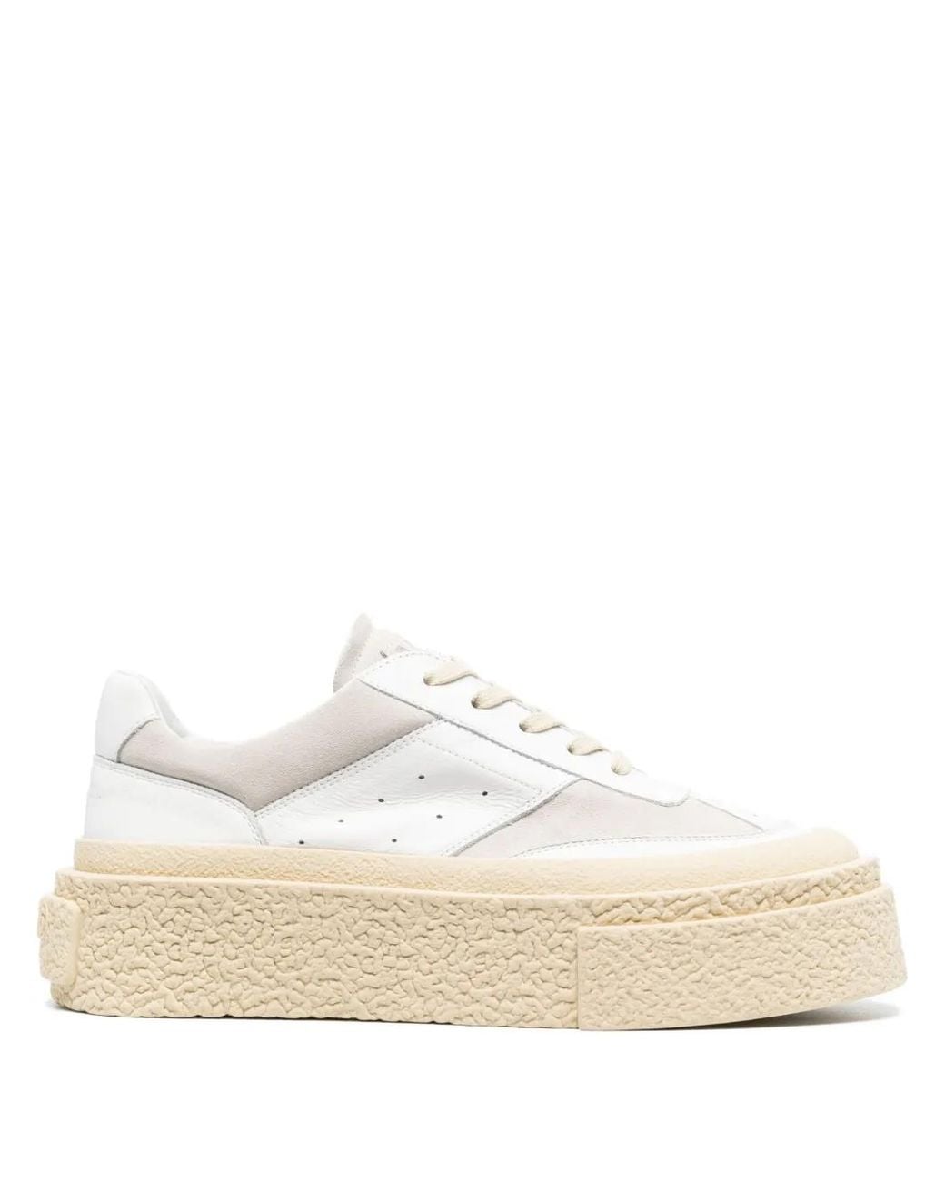 MM6 by Maison Margiela White Chunky Flatform Sneakers for men