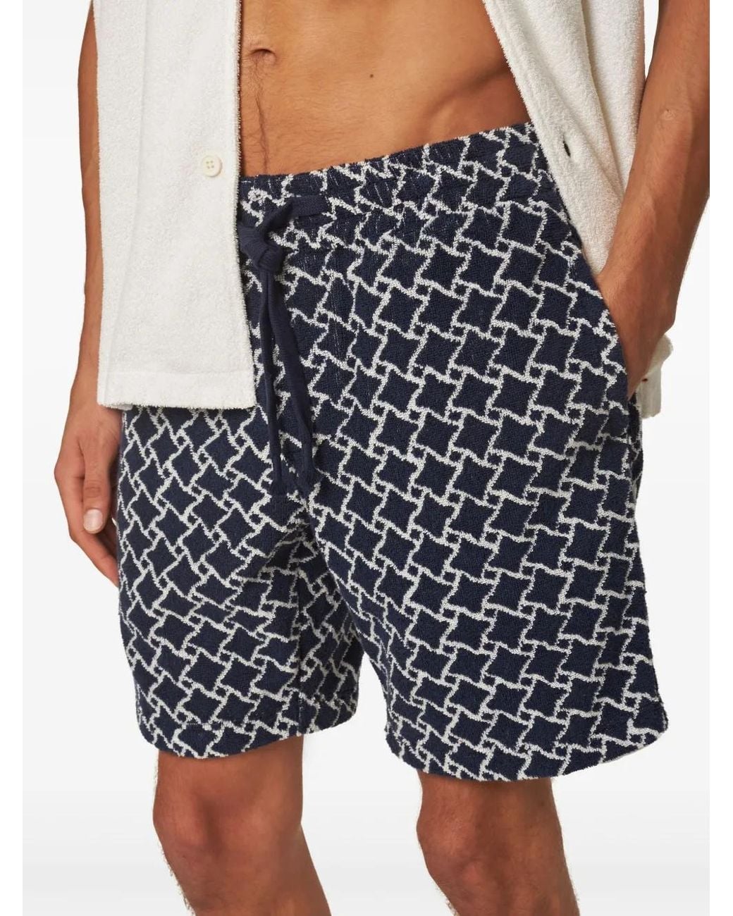 Orlebar Brown Blue Trevone Jacquard Shorts for men