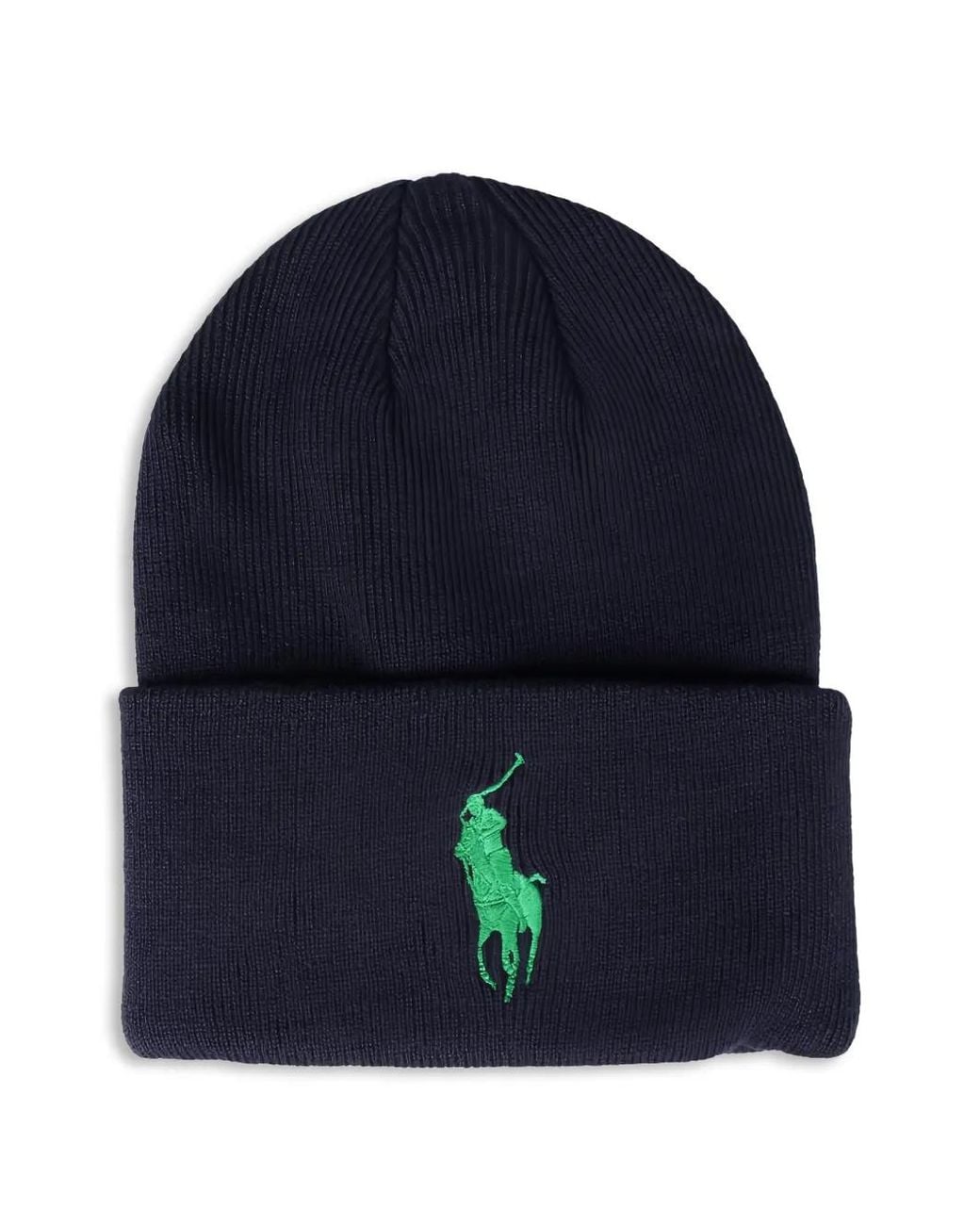 Polo Ralph Lauren Blue Logo Beanie Hat for men