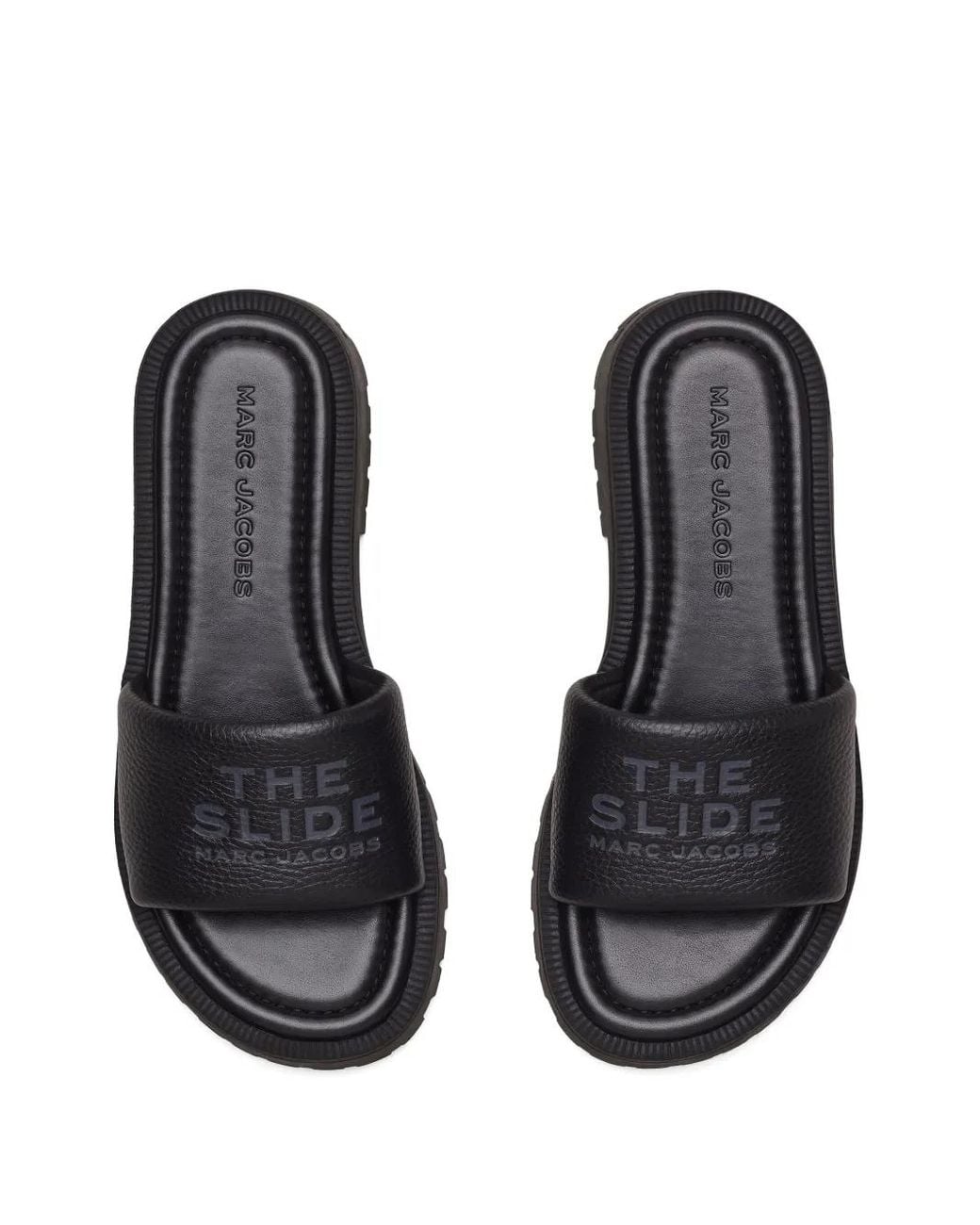 Marc Jacobs Black Leather Slides