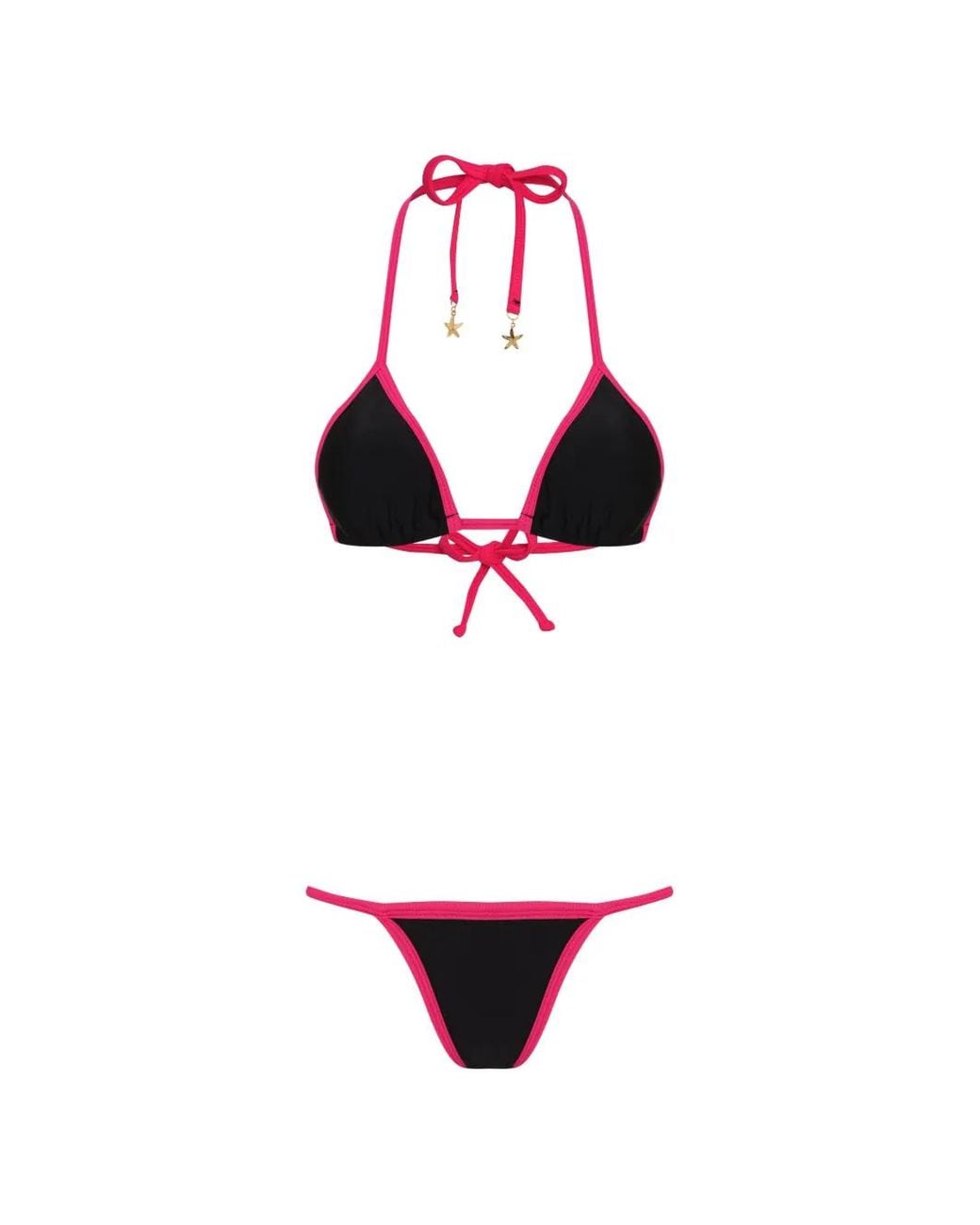 Amir Slama White X Jade Picon Trimmed Tie Bikini
