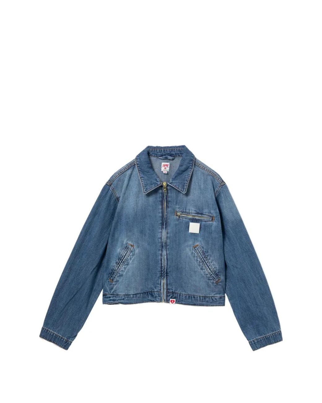 AAPE BY A BATHING AP Blue Logo-Patched Denim Jacket