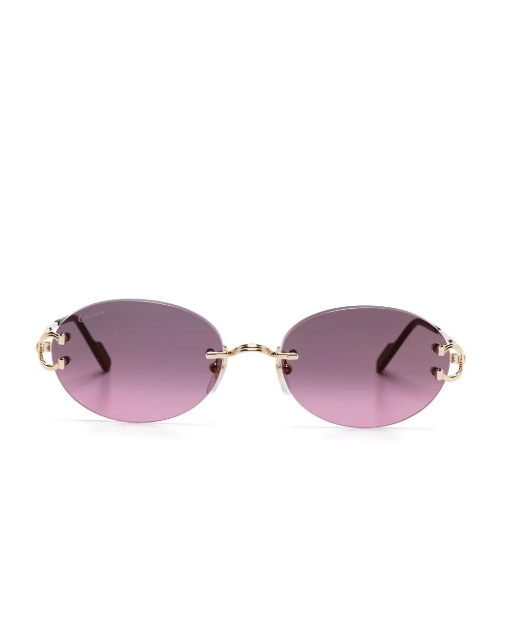 Cartier Purple Oval-Frame Sunglasses