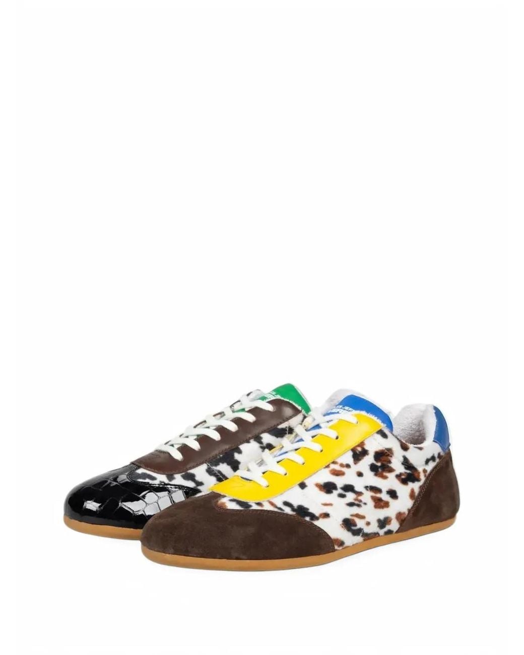 Charles Jeffrey White Animal-Print Leather Sneakers