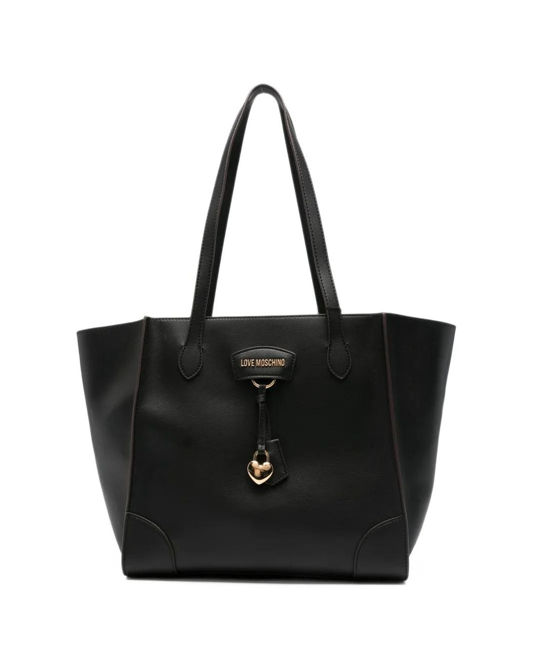 Love Moschino Black Logo-Plaque Tote Bag