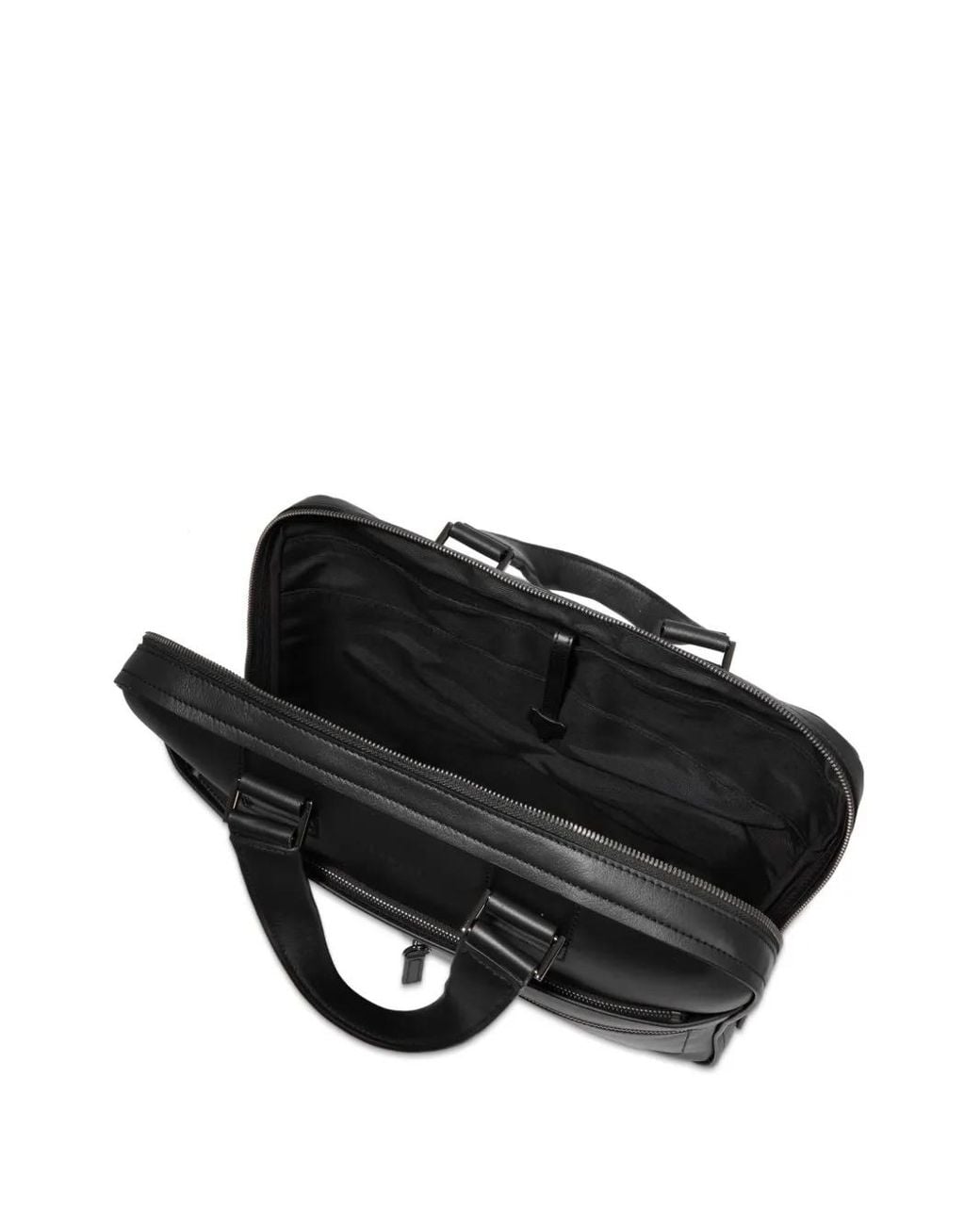 Lancel Black Logo-Embossed Leather Laptop Bag for men