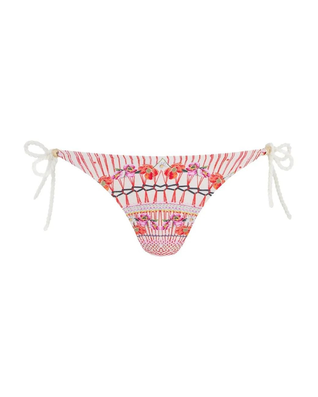 Temperley London Pink Pomegranate Floral-Print Bikini Bottom
