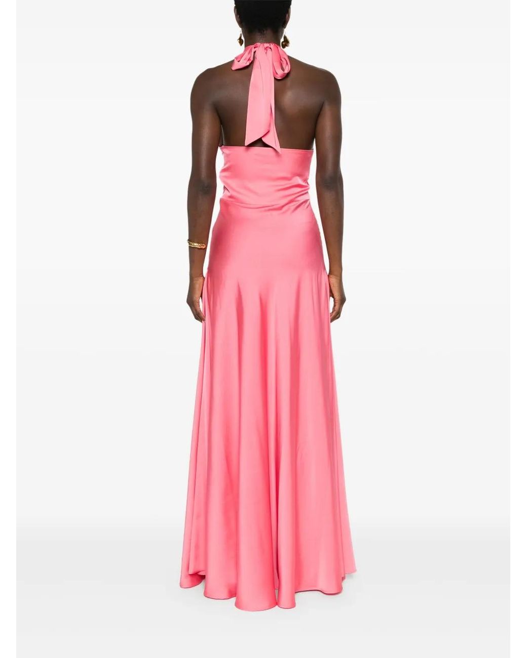 D.exterior Pink Halterneck Maxi Dress