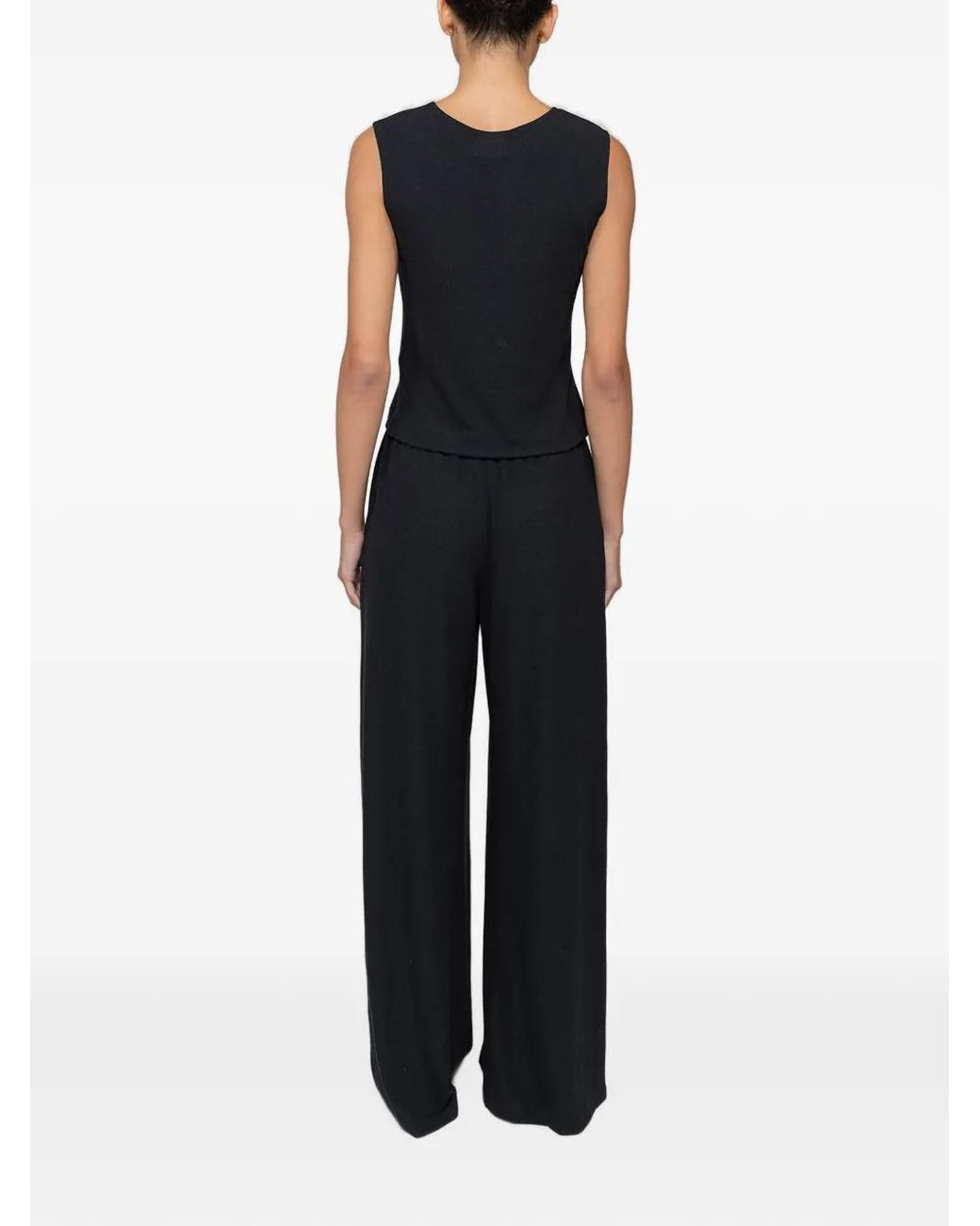 Leset Lauren Geribbelde Top in het Black