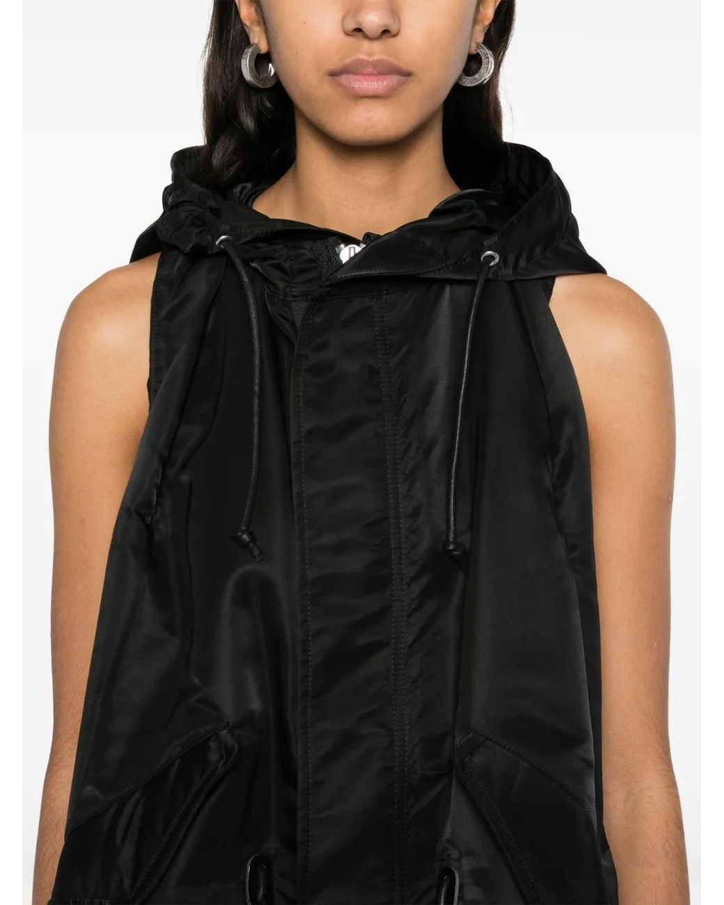 Sacai Black Hooded Dress