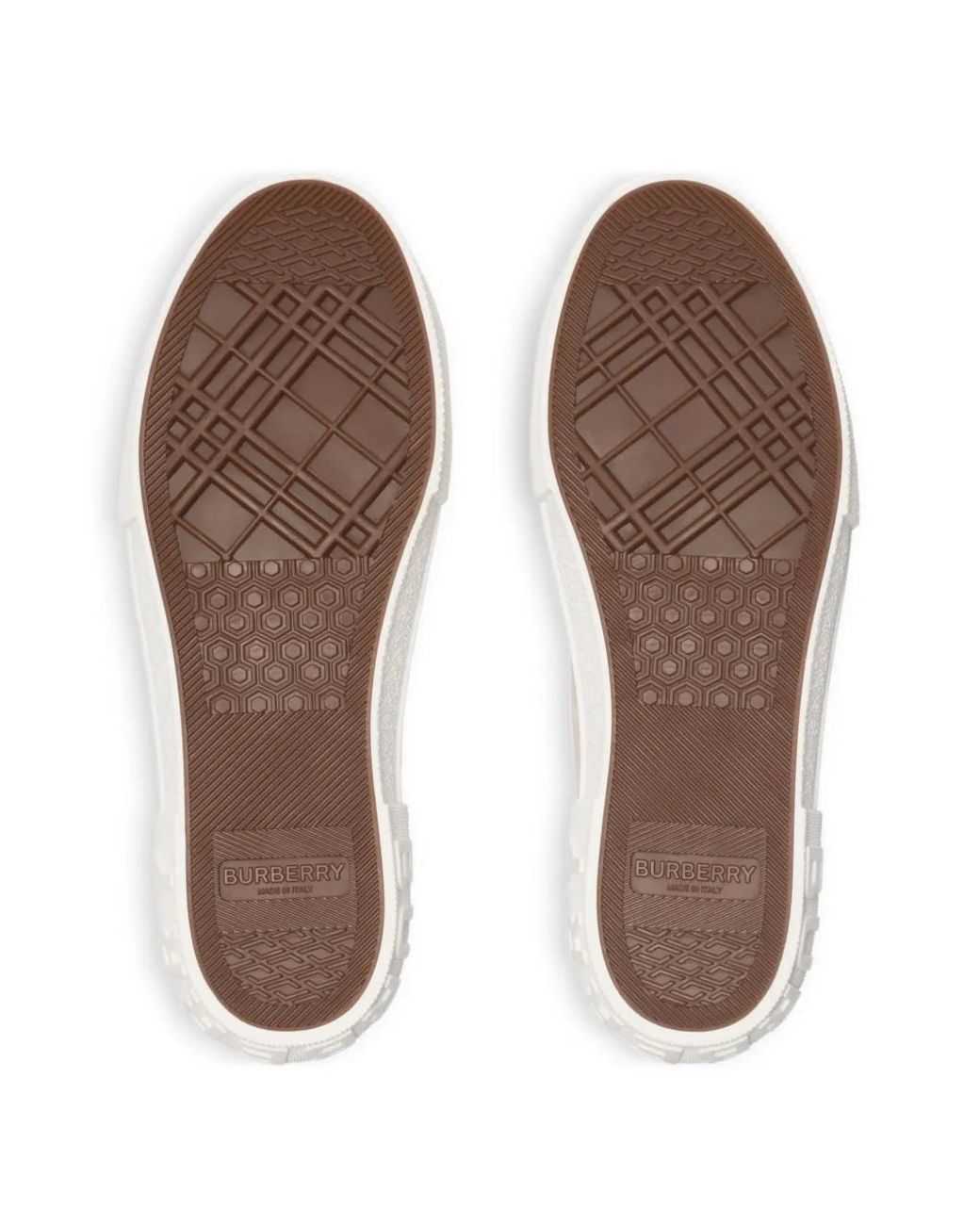 Burberry White Check-Pattern Low-Top Sneakers