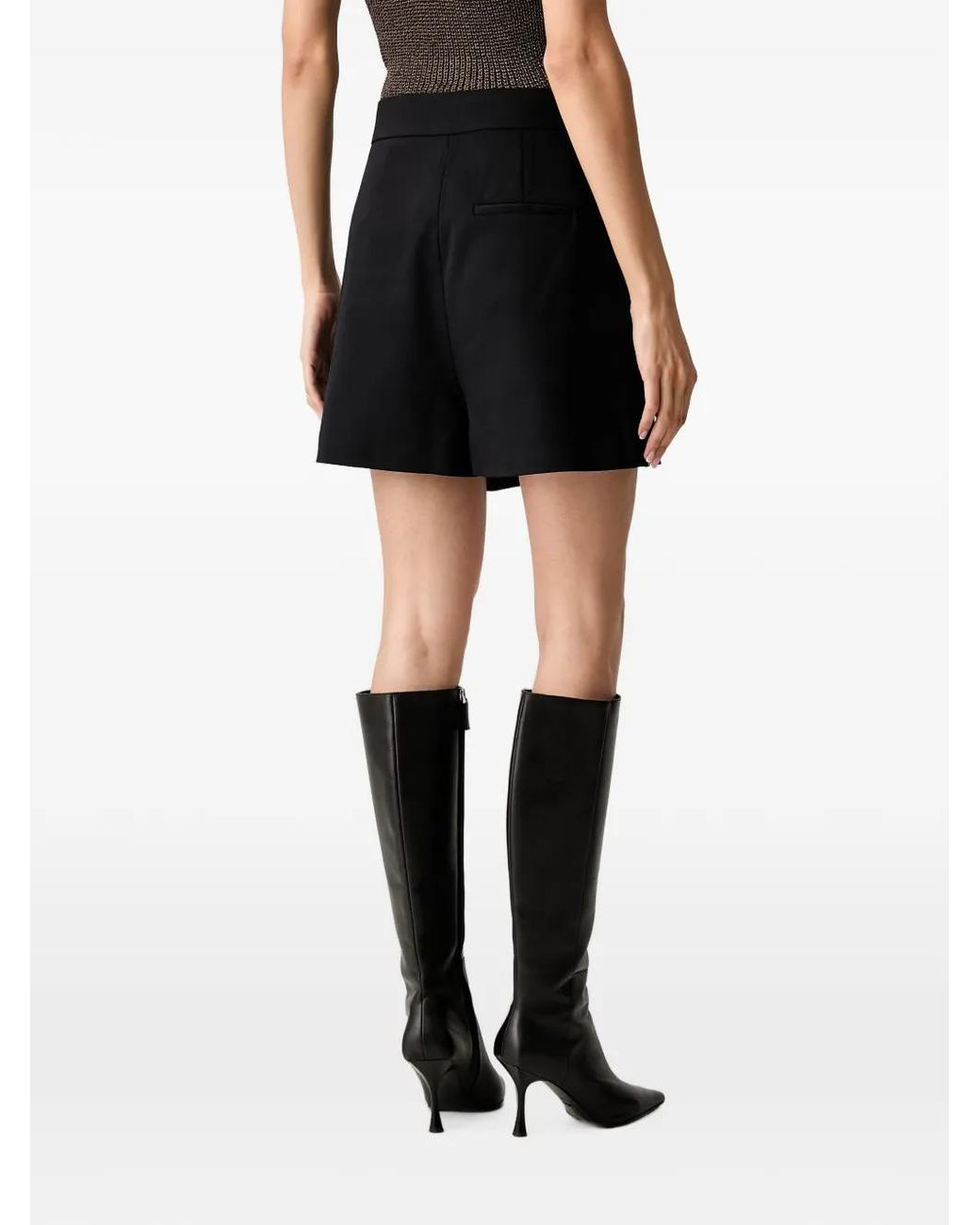 Morgan Black Turn-Lock Wrap Mini Skorts