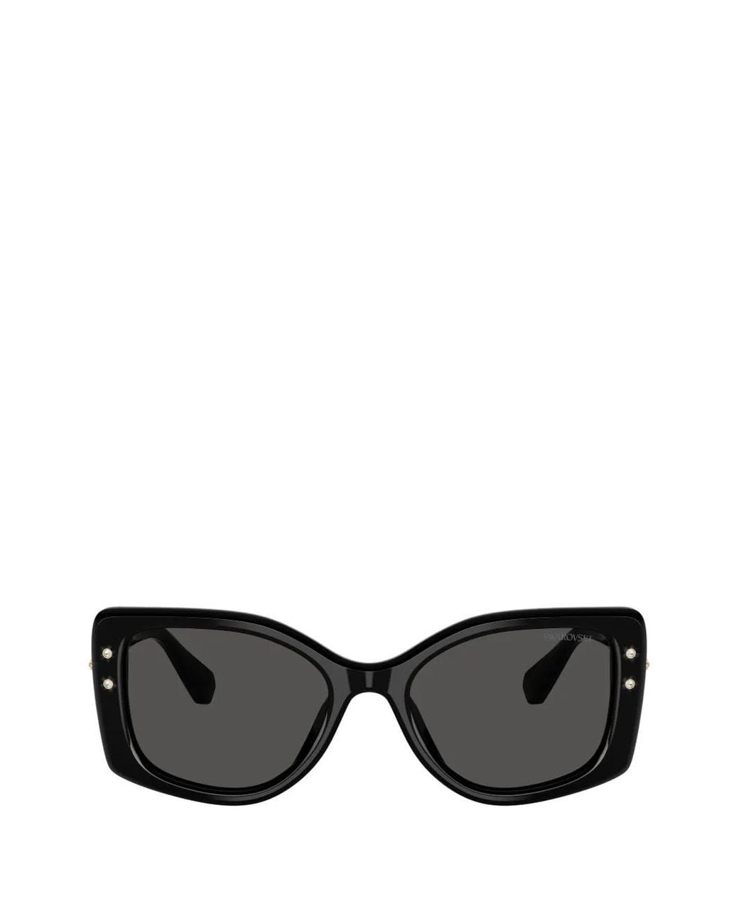 Swarovski Black Crystal-Embellished Square-Frame Sunglasses