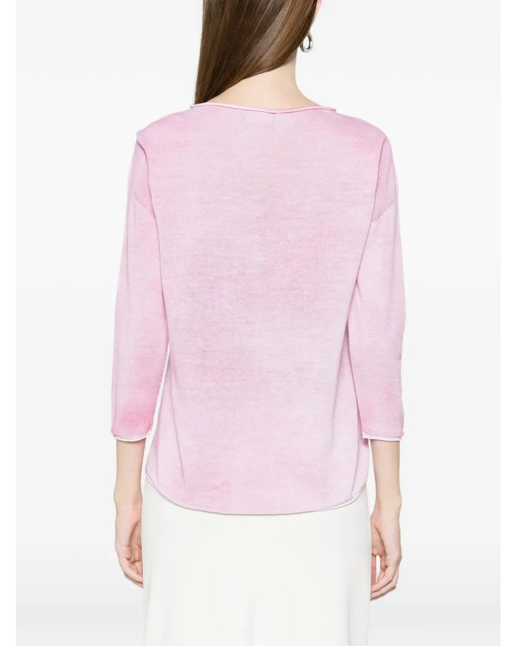 AROVESCIO Pink Boat-Neck T-Shirt