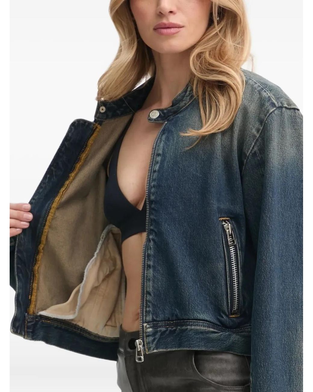Won Hundred Gray Zip-Up Denim Jacket